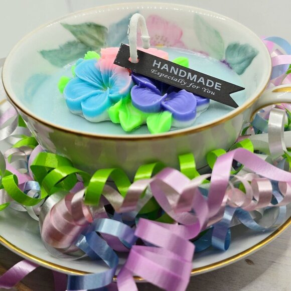 Vintage Noritake ✦ China Dawn 5930 Candle ✦ Soy Wax Cherry Blossom Floral Melt - Picture 7 of 11